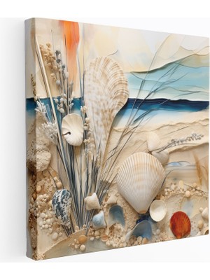 Popcas Deniz Manzaralı Kıyı Teması Modern Sanat ile Çağdaş Tasarım Kanvas Tablo