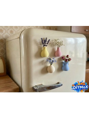 Dıymax Mini Vazo Buzdolabı Magneti Dekoratif Mıknatıslı Saksı
