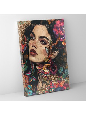 Popcas Meksika Esintili Portre Tarzı Modern Sanat ile Sofistike Eserler Duvar Tablosu