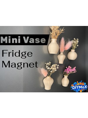 Dıymax Mini Vazo Buzdolabı Magneti Dekoratif Mıknatıslı Saksı 1 Adet