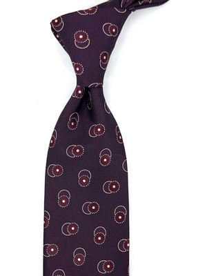 Kravatkolik Bordo Motif Desen Mendilli Klasik Kravat KK13976
