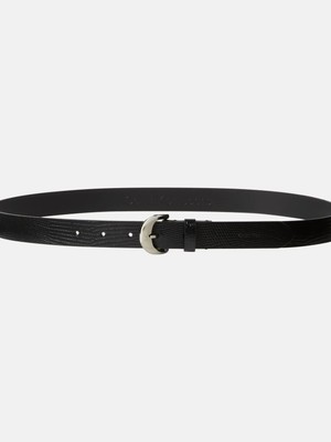 Calvin Klein Kadın / Kız Siyah Calvin Klein Forged Pın Belt 25MM, Yıq Siyah Kadın Kemer