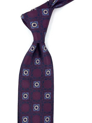 Kravatkolik Bordo Motif Desen Mendilli Klasik Kravat KK13918