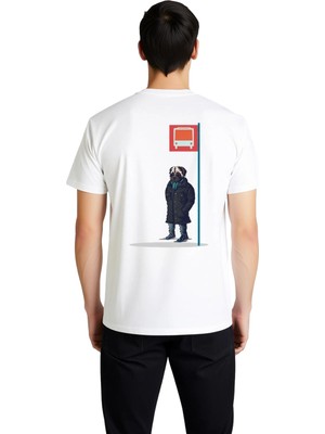 PayBuy Şık Palto Giymiş Sevimli Köpek Baskılı Erkek Tişört