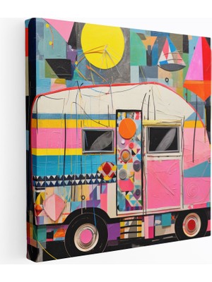 Popcasso Geometrik Karavan Karavan Abstrakt Koleksiyonu Kanvas Duvar Tablosu
