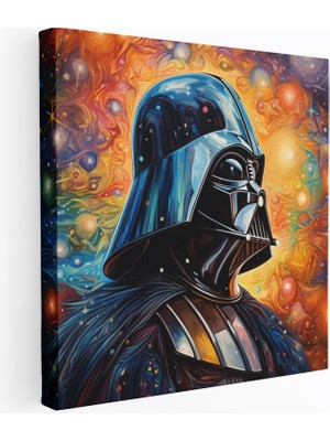 Popcasso Kozmik Galaksi Motifli Darth Vader Darth Vader Figürü Kanvas Duvar Tablosu