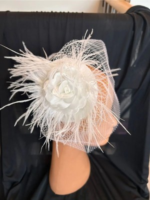 Tulle Store Tüylü Nikah Şapkası,vualet Nikah Şapkası,nikah Tacı Nikah Kep,gelin Tacı Mezuniyet Tacı Vualet