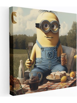 Popcasso Nostaljik Piknik Tasarımı Minions Modern Sanat Nostaljik Cazibe Kanvas Duvar Tablosu