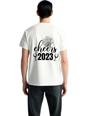 PayBuy Cheers 2023 Kutlama Teması Baskılı Erkek Tişört