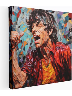 Popcasso Renkli Taşlar Rolling Stones Motifli Görsel Dekoratif Kanvas Tablo