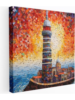 Popcasso Canlı Kız Kulesi Göz Alıcı Sanat Teması Kanvas Tablo
