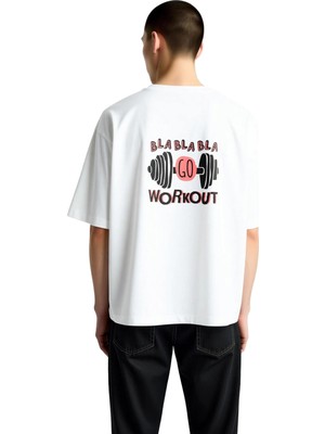 PayBuy Erkek Oversize Tişört %100 Pamuk Crew Neck Kısa Kol Retro Baskı Antrenman Motivasyonu Grafik Günlük