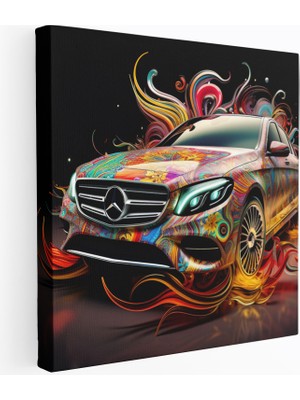 Popcasso Mercedes Motifli Detaylı Dijital Sanat Kanvas Duvar Tablosu
