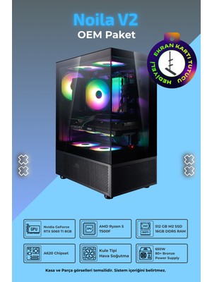 İnce Hesap Ih Noila V2 R5-7500F 16 GB 512 GB SSD RTX5060 Tı 8gb Oem Paket