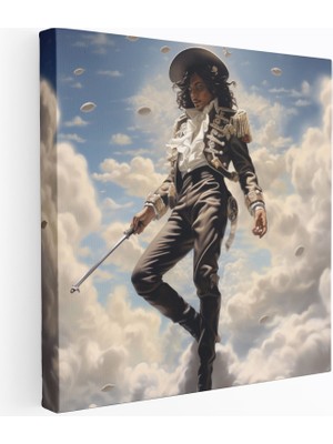 Popcasso Michael Jackson Masalsı Tasvir ile Dikkat Çeken Dekoratif Kanvas Tablo
