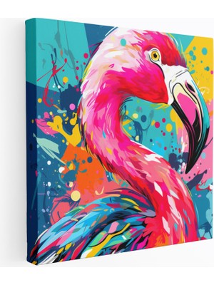 Popcasso Flamingo Pop Sanat Tarzında Kompozisyon Dekoratif Kanvas Tablo
