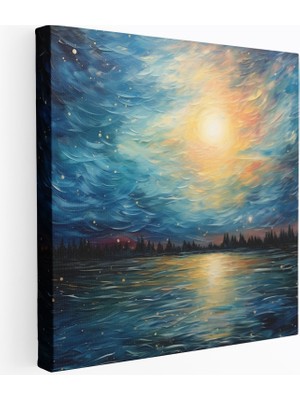 Popcasso Yıldızlı Rüyalar Yıldız Haritası Modern Sanat Kanvas Tablo