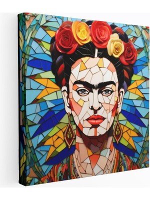Popcasso Meksika Tarzında Portre Tasarımlı Modern Sanat Mosaik Esinli Görsel Duvar Tablosu