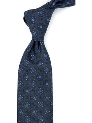 Kravatkolik Füme Motif Desen Mendilli Klasik Kravat KK13949