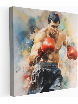 Popcasso Muhammad Ali Suluboya Duvar Tablosu