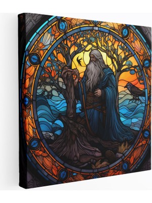 Popcasso Norse Büyüsü Odin ve Yaşam Ağacı Duvar Tablosu