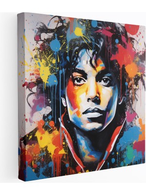 Popcasso Michael Jackson Motifli Graffiti Kanvas Duvar Tablosu