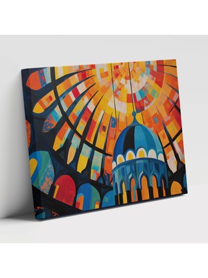 Popcasso Abstrakt Cami Kubbesi Modern Sanat Temalı Kanvas Duvar Tablosu