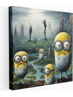 Popcasso Minyonlar Rüya Surrealist Stil Modern Sanat Temalı Kanvas Tablo