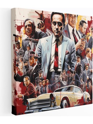 Popcasso Sinema Efsaneleri Ikonik Mafya Film Sahneleri Koleksiyonu Modern Pop Art Kanvas Duvar Tablosu