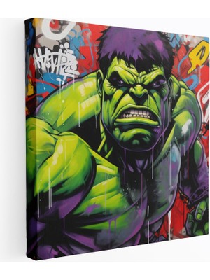 Popcasso Hulk Graffiti Temalı Güç Teması Duvar Tablosu