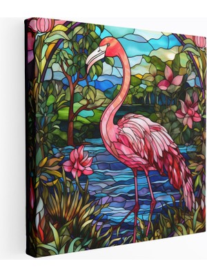 Popcasso Flamingo Cenneti Art Nouveau Kanvas Duvar Tablosu