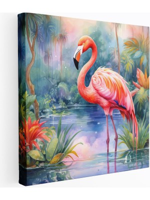 Popcasso Tropikal Cennet Flamingo Flamingo Temalı Modern Sanat Duvar Tablosu
