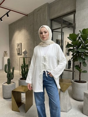 Miostil Üç Bağcıklı Müslintunik-Ekru