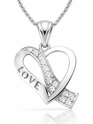 Gumush Gümüş Love Kalp Bayan Kolye
