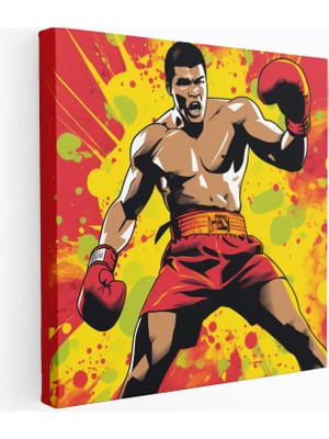 Popcasso Muhammad Ali Pop Art Temalı Çağdaş Dekorasyon Dekoratif Kanvas Tablo