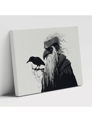 Popcasso Mitoloji Kuzey Mitolojisi Odin Tüm Baba Modern Sanat Dekoratif Kanvas Tablo