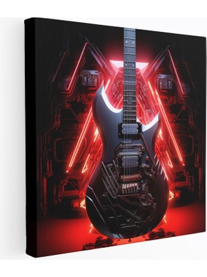 Popcasso Gelecekten Gelen Metal Müzik Temalı Sanatsal Unsurlar Kanvas Duvar Tablosu