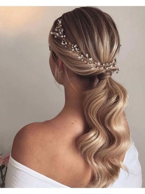 Tulle Store Gelin Tacı,düğün Nikah Tacı Saç Aksesuarı Gümüş Renk