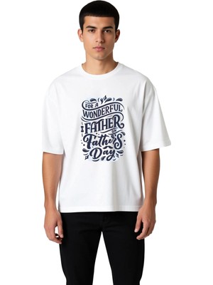 PayBuy Erkek Oversize Babalar Günü Baskılı Tişört Vintage Yazı Detaylı Rahat Kesim Günlük Modern Şık Zarif