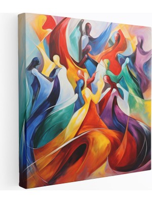 Popcasso Canlı Renkli Abstrakt Modern Sanat Kanvas Duvar Tablosu
