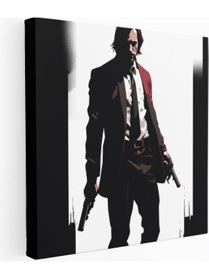 Popcasso Minimalist Modern Sanat Tarzında John Wick Kanvas Tablo