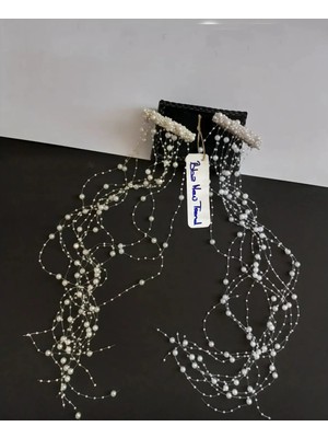 Tulle Store Taraklı Saçak Inci Gelin Tacı,gelin Saç Aksesuar Uzun Inci Taraklı Saçak Inci,