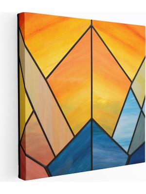 Popcasso Minimalist Günbatımı Modern Sanat Dekoratif Kanvas Tablo