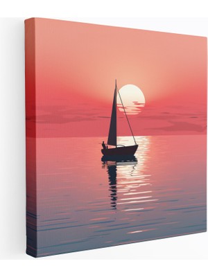 Popcasso Günbatımı Temalı Modern Sanat Huzur Veren Manzara Kanvas Duvar Tablosu