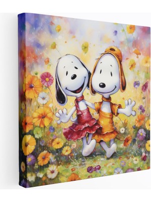 Popcasso Snoopy Suluboya Kanvas Duvar Tablosu