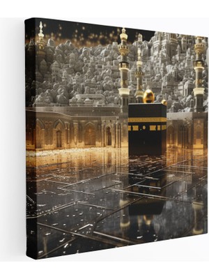 Popcasso Kaaba Altın Ihtişam Kanvas Duvar Tablosu