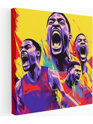 Popcasso Nba Temalı Ünlü Oyuncuların Pop Sanat Illüstrasyonu Modern Sanat Duvar Tablosu