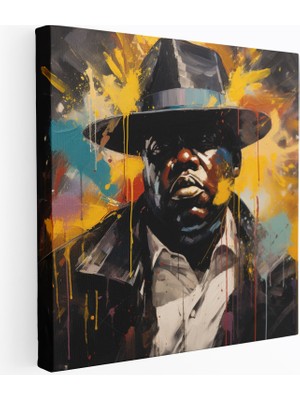 Popcasso Tarzda Notorious Big Abstrakt Ifadeci Görsel Kanvas Tablo