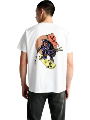 PayBuy Samurai Kaykaylı Barış Baskılı Erkek Tişört