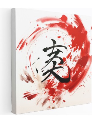 Popcasso Uyum Kaligrafi Zen Modern Sanat Dengede Çin Yazısı Duvar Tablosu